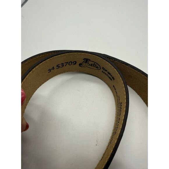 Justin Belt Mens 34 Classic Western Leather Made in USA Boot Barn Stitching - Picture 5 of 6
